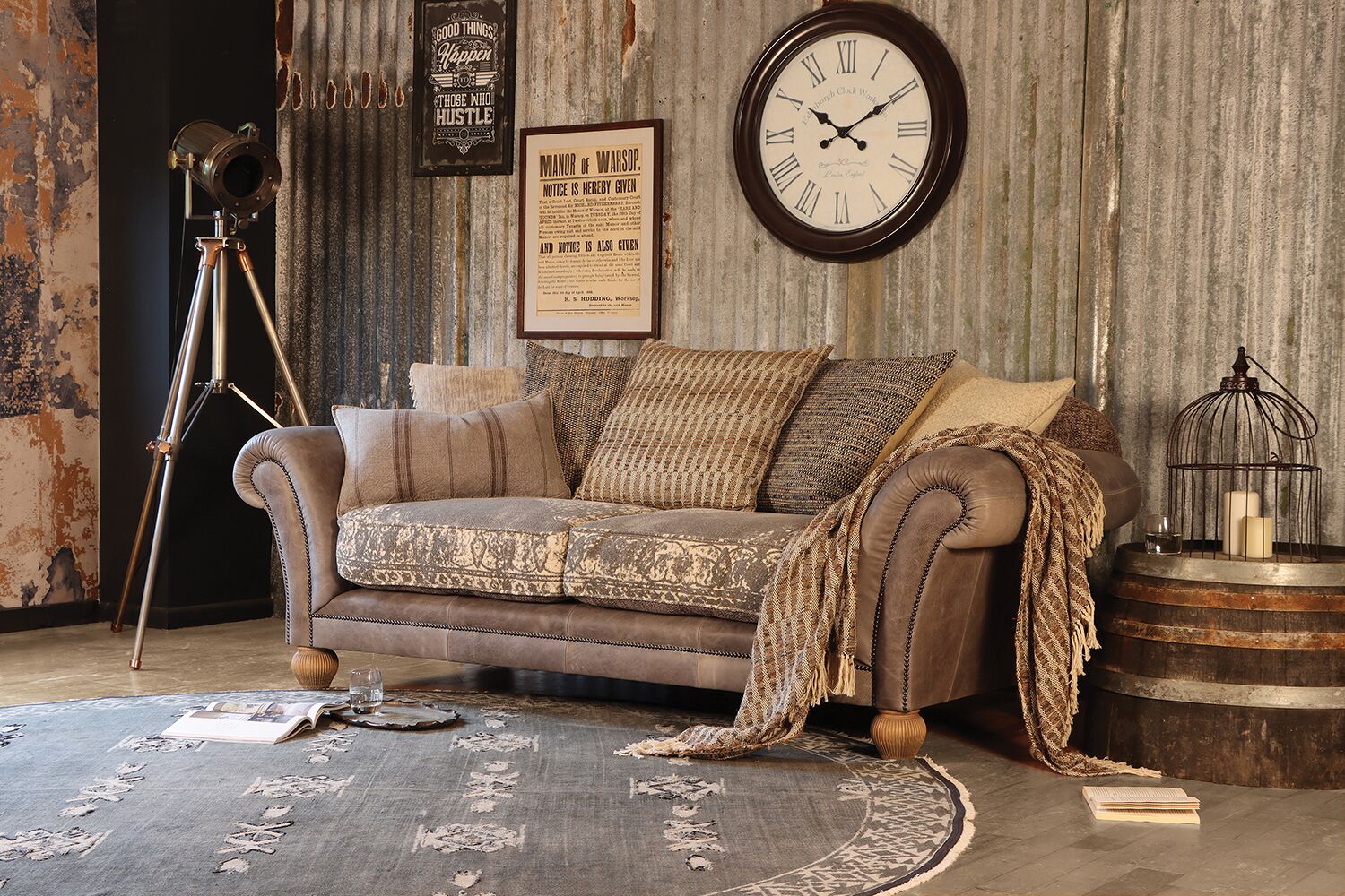 Tetrad Montana Midi Sofa in Atacama Pewter Leather | Shackletons