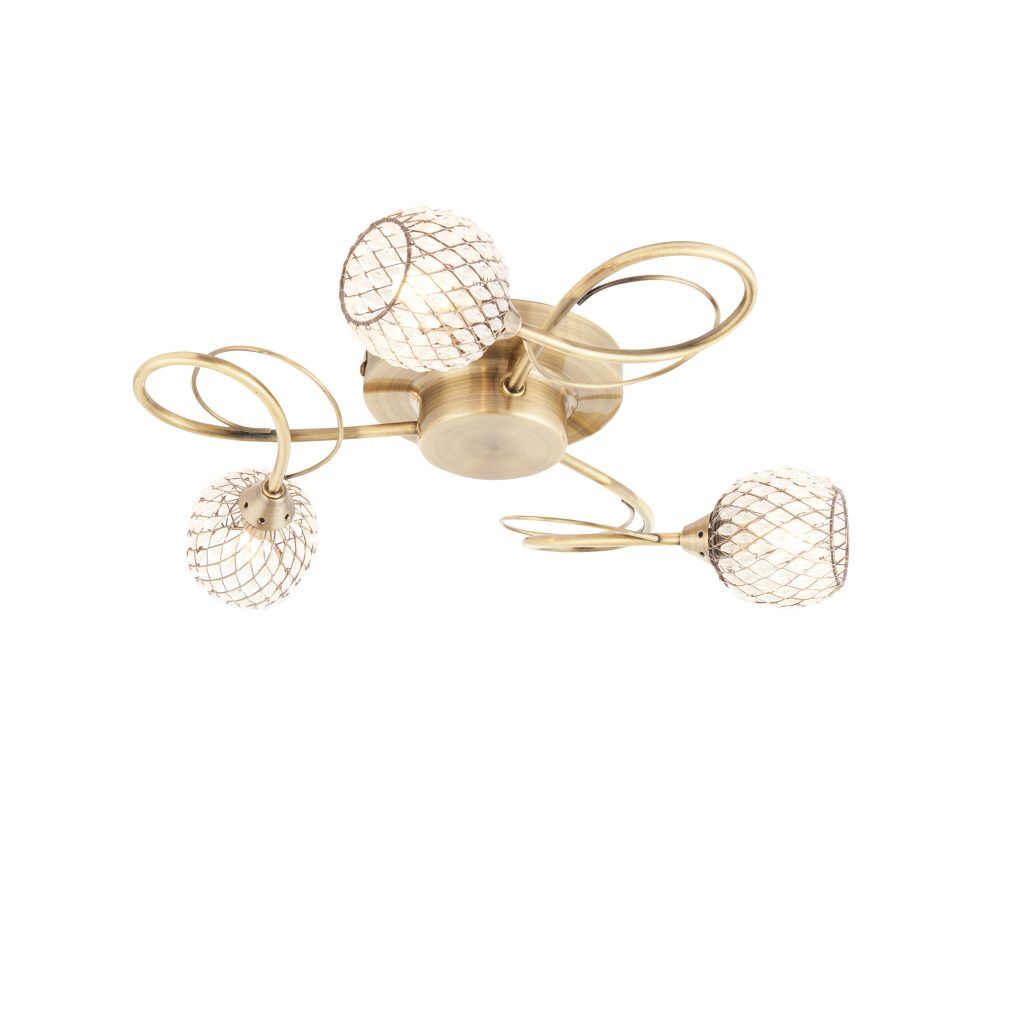 Gallery Direct Aherne 3 Ceiling Lamp Antique Brass | Shackletons