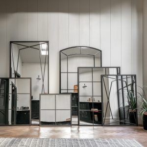 Gallery Direct Wainscott Leaner Mirror Black | Shackletons