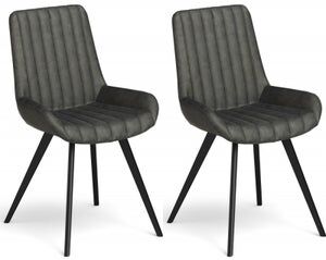 Corndell Furniture Pair of Monica Dining Chairs Charcoal | Shackletons