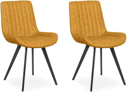 Corndell Furniture Pair of Monica Dining Chairs Mustard | Shackletons