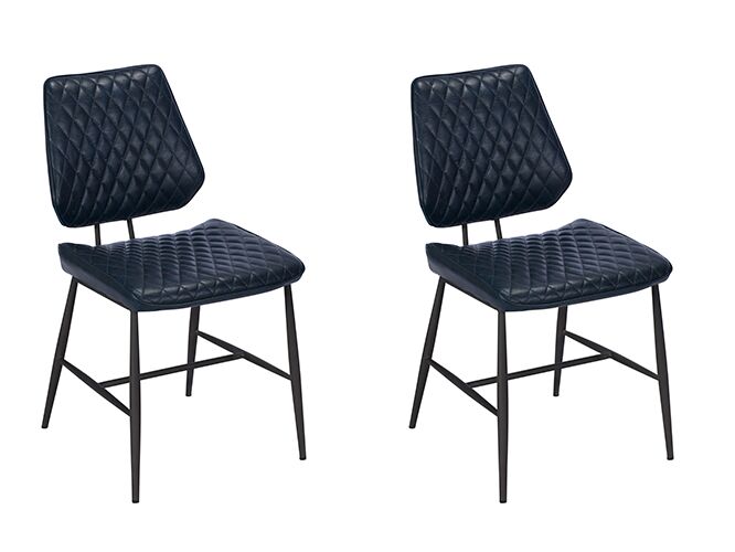 Pair of Baker Dalton Dining Chairs Dark Blue | Shackletons