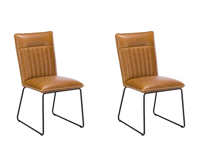 Pair of Baker Cooper Dining Chairs Tan | Shackletons