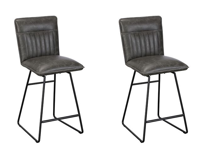 Pair of Baker Cooper Bar Chairs Grey | Shackletons