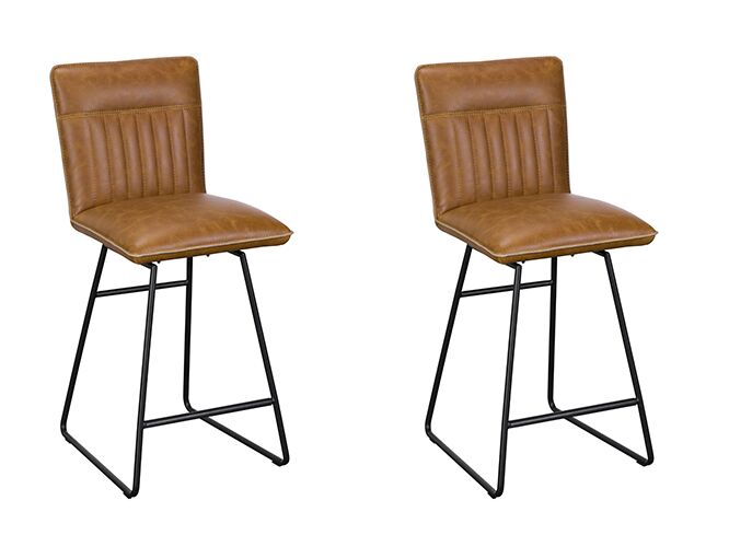 Pair of Baker Cooper Bar Chairs Tan | Shackletons