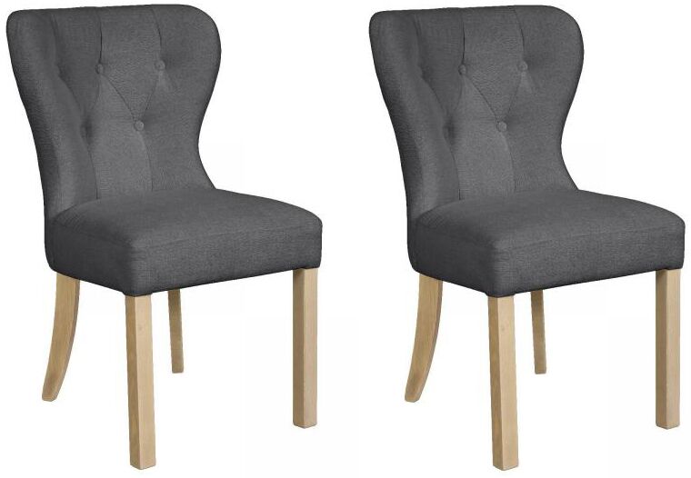 Pair of Carlton Furniture in Abby Dining Chairs in Smoke with White Oiled Legs | Shackletons