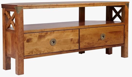 Laura Ashley Balmoral 2 Drawer Corner TV Unit in Honey | Shackletons